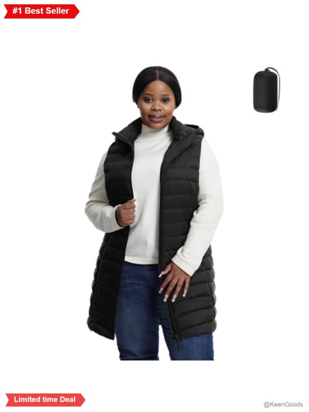 Plus Size Puffer Vest Women Packable Quilted Sleeveless Jacket